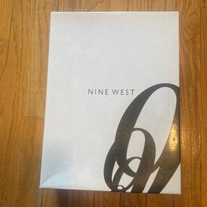 Real leather suede upper open toe nude show . In box sold as is